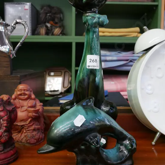 Blue Mountain cat and dolphin figurines Cat H-330