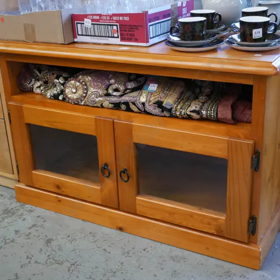 solid pine entertainment cabinet H-620 W-980 D-470