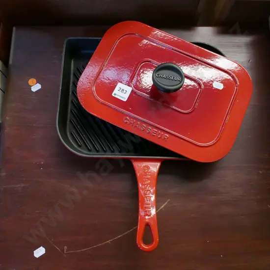 Chasseur cast iron and enamel skillet with lid