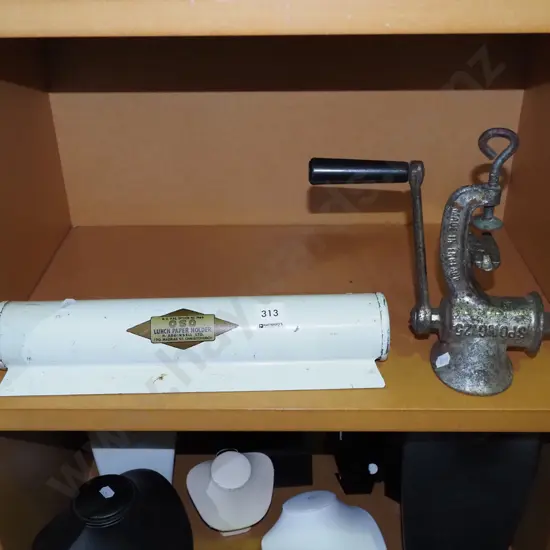 paper roll dispenser, bench top mincer