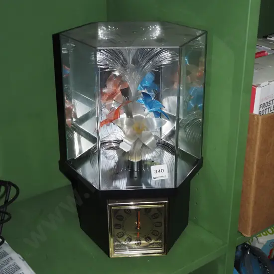 fibre optic illuminated flower display with clock As Is No Returns