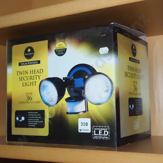 as new LED solar powered twin head security light