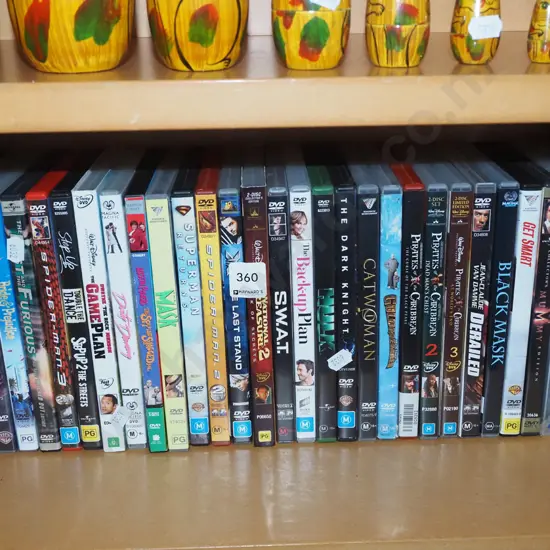 shelf of DVDs