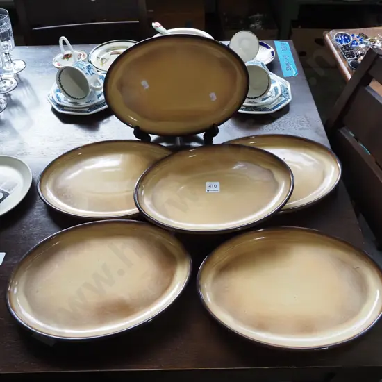 6x Teal steak plates