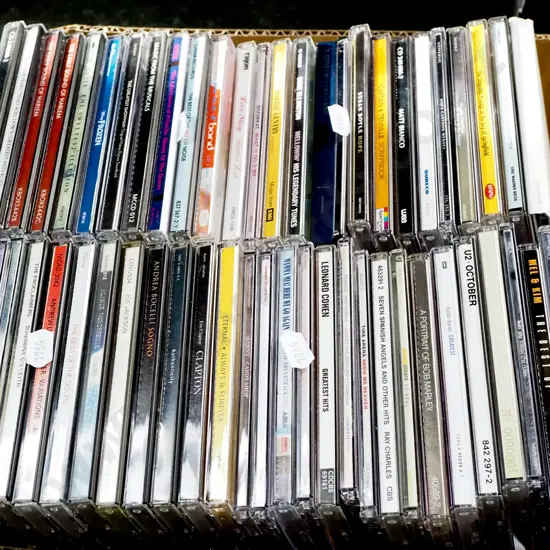 box of CDs