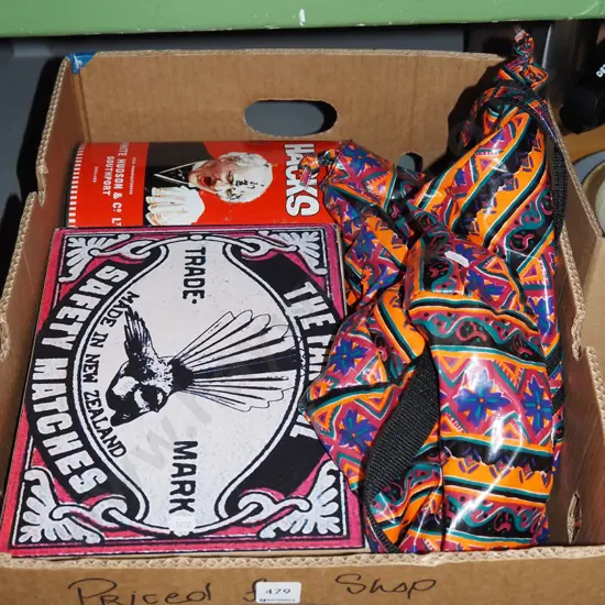 box; holdall, lolly tin etc