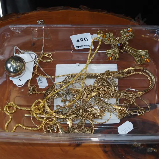 tray of costume jewellery