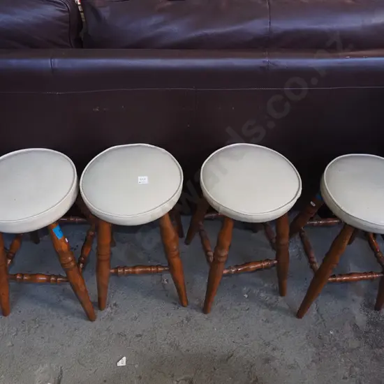 4x pine based and vinyl stools