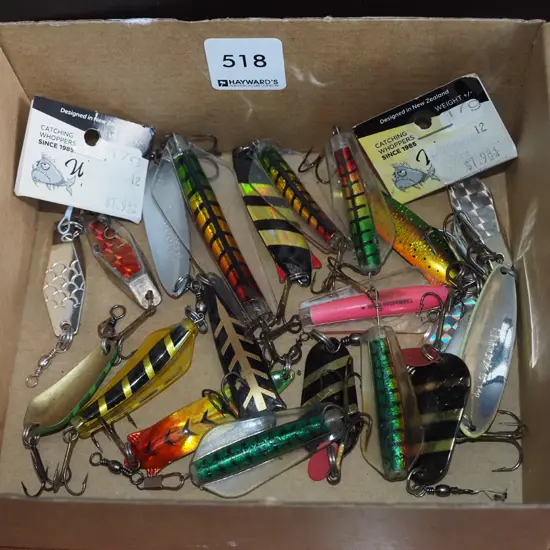 box of fishing lures