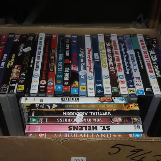 box of DVDs