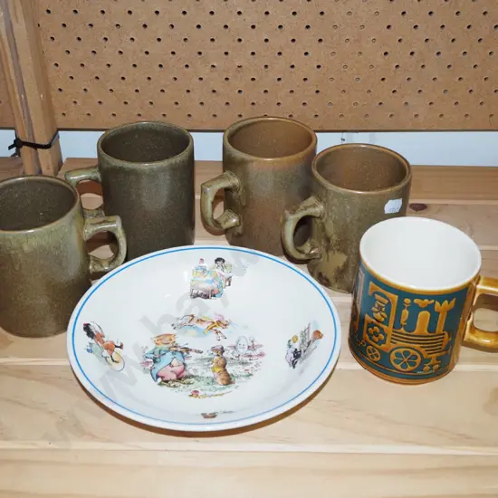 4x Temuka pottery coffee cups, Hornsea coffee cup etc