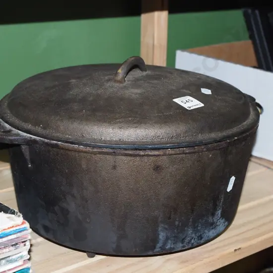 heavy cast iron lidded casserole