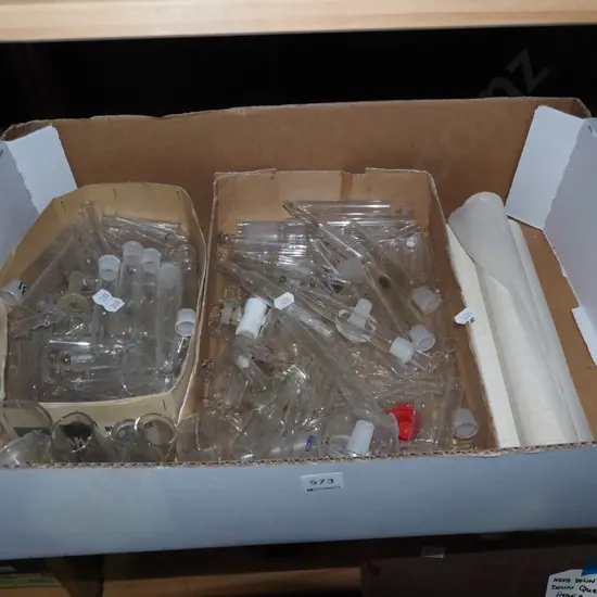 box; lab glassware etc