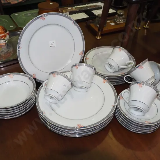 Noritake snow petal cups, saucers, plates etc