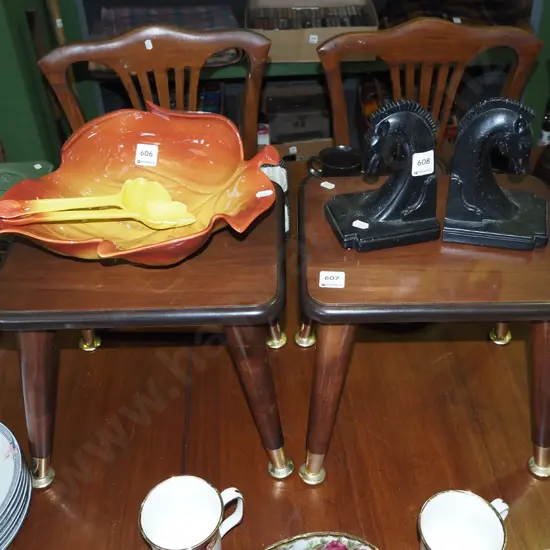 small pair of pine stools