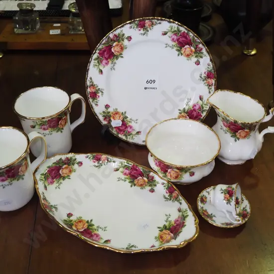 Royal Albert Old Country Rose bowls, creamer, sugar, cups etc