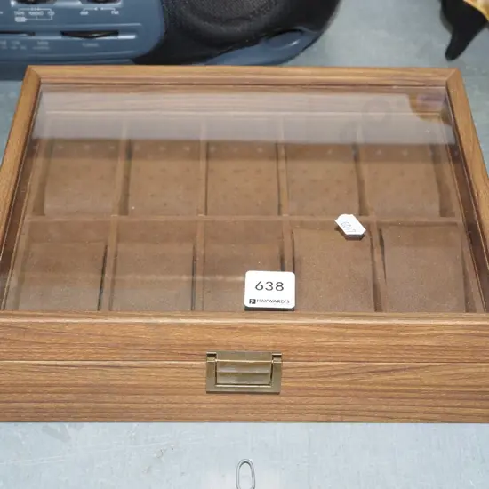 wood and glass jewellery / display case