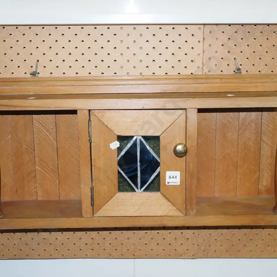 rustic wall mounted shelves with cupboard L-575