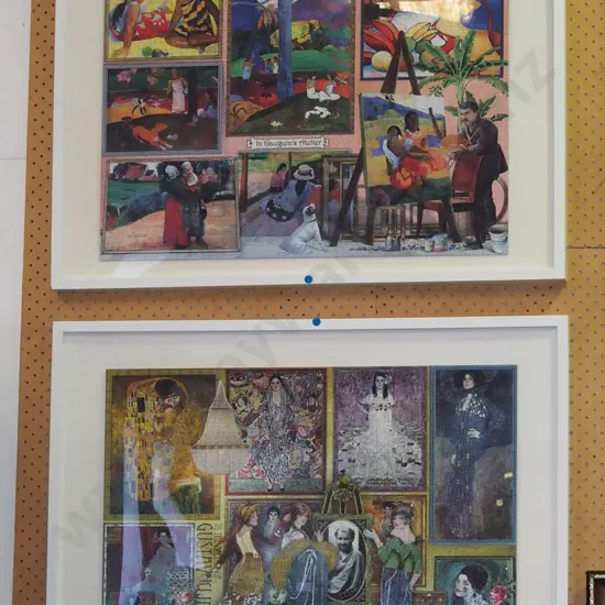 2x framed puzzles - blue dots