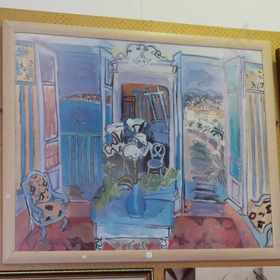 large framed print - lillies in vase H-1050 W-1290