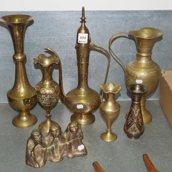 assorted brass ware