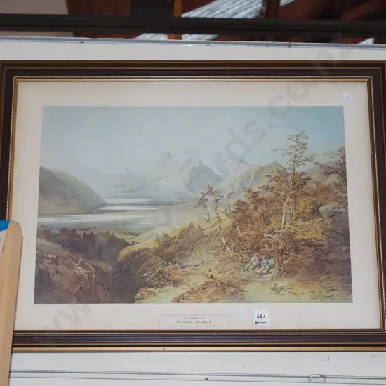 framed historic print - Mt Earnslaw 1878