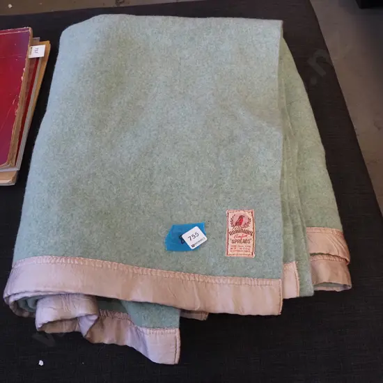 teal woollen blanket