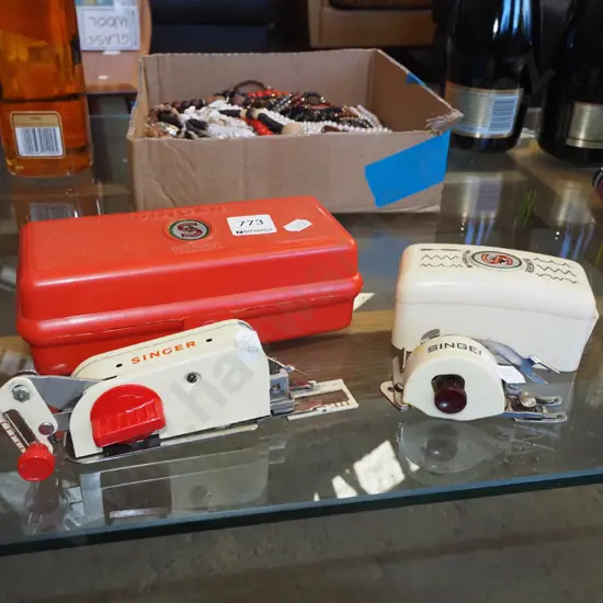 2x Singer sewing machine button holers