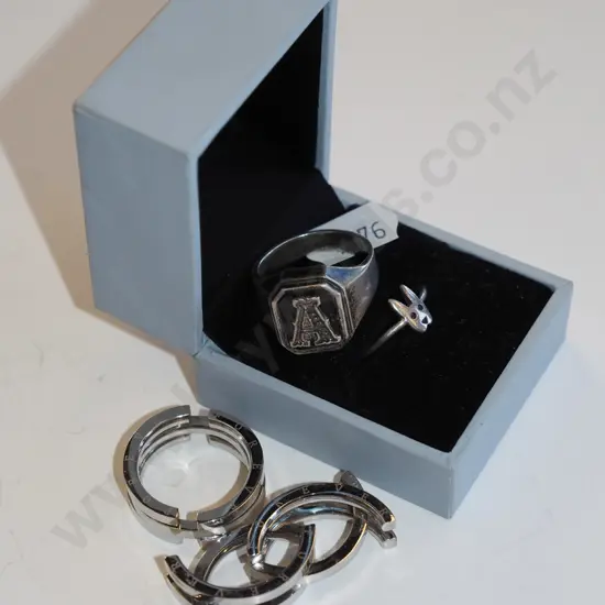4x rings; boxed one is Karen Walker bear ring