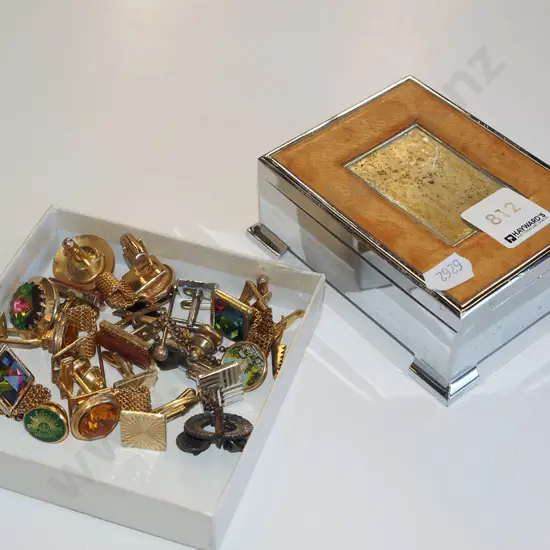 trinket box and tray of cuff links