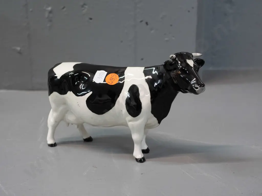Beswick black and white cow figure, marked Claybury Leegwater H-120 L-185 Image 1++