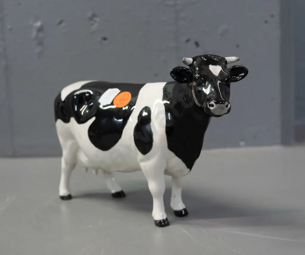 Beswick black and white cow figure, marked Claybury Leegwater H-120 L-185 Image 1++