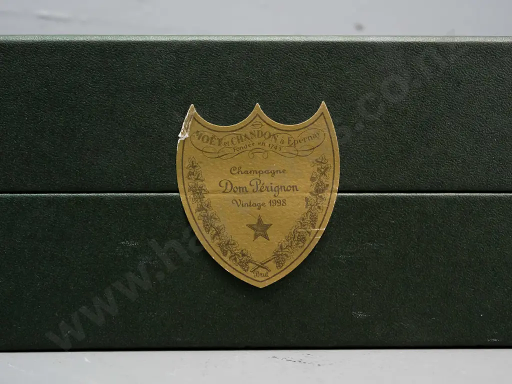 bottle of Dom Perignon champagne 1998, 750ml, in presentation box with booklet - label on box loose but bottle Image 1++