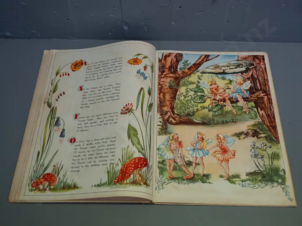 vintage large format children's picture book - A Day in Fairyland - printed in Sweden for Ranborn Corp, Little Neck NY - Image 1++
