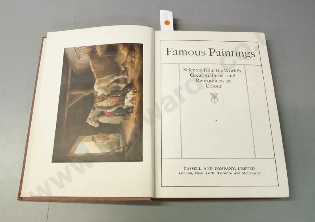Book 'Famous Paintings' Cassell & Co., fading and folding of edges to cover, some foxing inside Image 1++