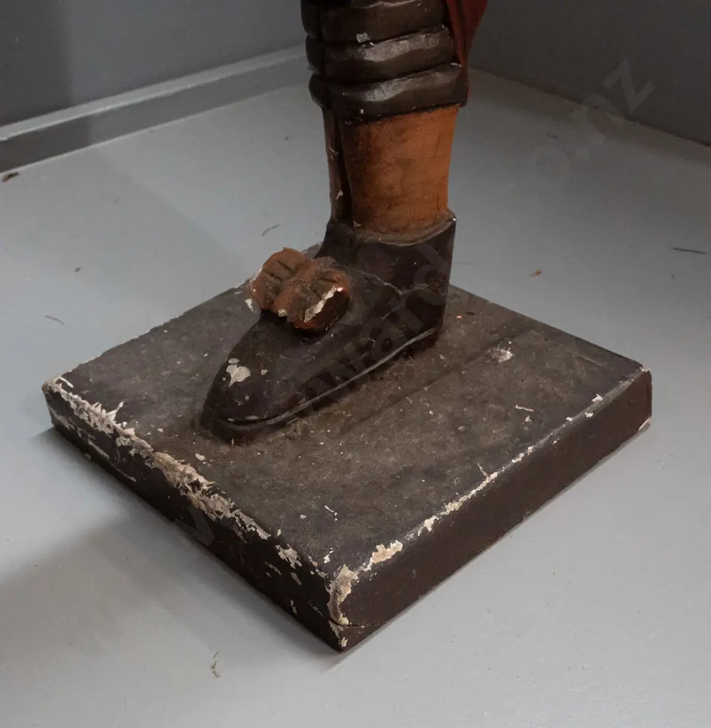painted wood butler holding tray - cracks and chips to finish overall H-920 Image 1++