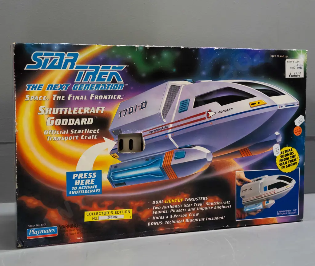 1992 Playmate Toys Star Trek Next Generation Collector's Edition Shuttle Craft Goddard in original box - minor wear to Image 1++