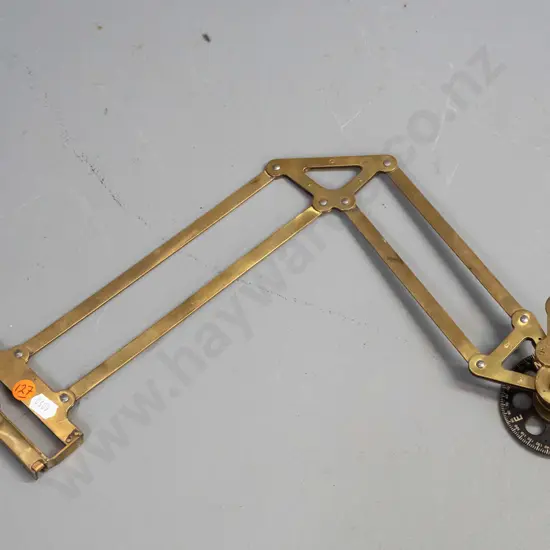 vintage brass articulated chart / map plotter, may be missing parts - L-500 extended