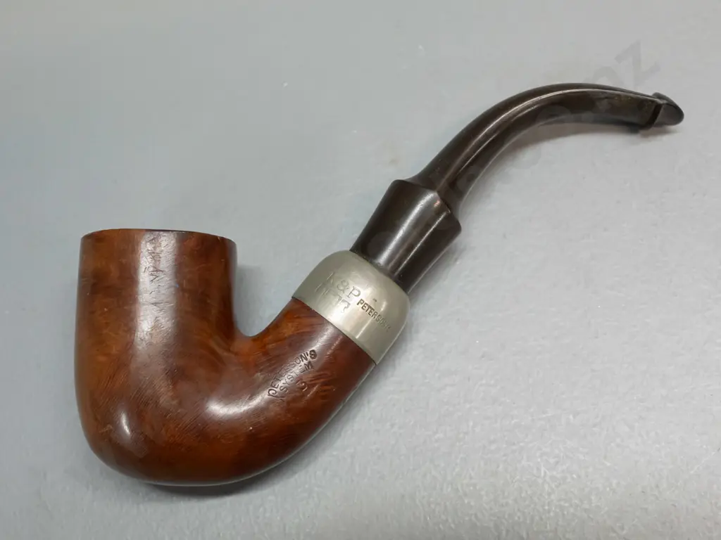 K&P Peterson smoking pipe with sterling silver collar L-130 Image 1++