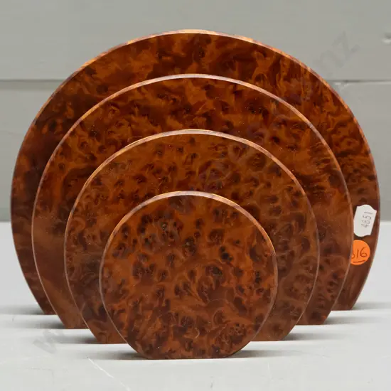 deco style letter rack - mottled timber with ebony and boxwood stringing around edges H-160 W-200 D-80