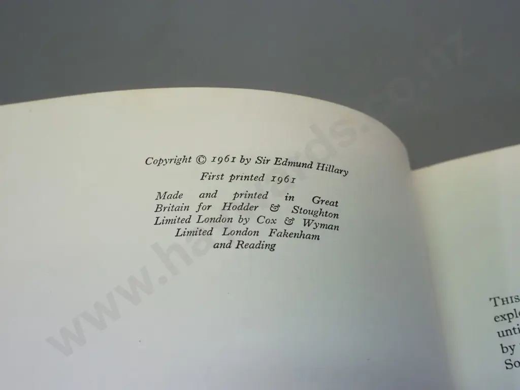 book signed by Edmund Hillary - No Latitude for Error - stains and marks to dust jacket Image 1++