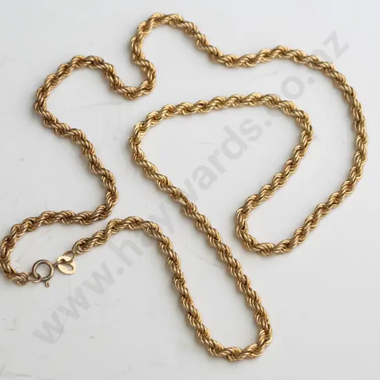 9ct yellow gold twisted rope chain 3.5gms