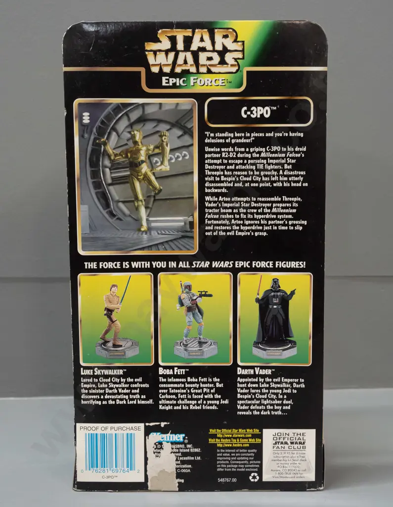 1997 Kenner / Hasbro Star Wars Epic Force C-3PO figure in original packaging - small tear to back of card, dents to Image 1++