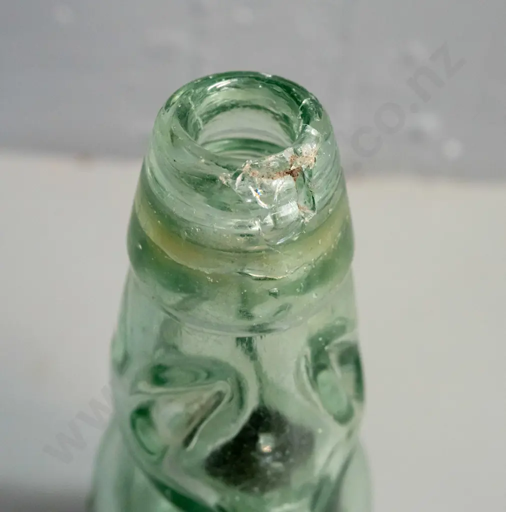 Thomson & Co Dunedin codd / marble bottle with green marble, base marked 1898 - chip to mouth H-190 Image 1++