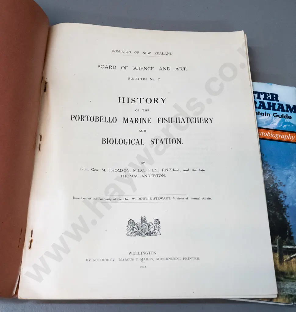 4 New Zealand books - Arthur's pass, mountaineering, and history of Portobello Marine Fish Hatchery - some wear & Image 1++