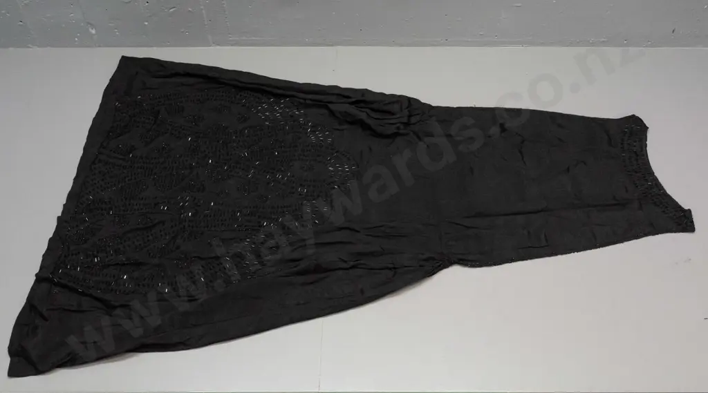 1920s vintage black beaded silk dress L-1250 Image 1++