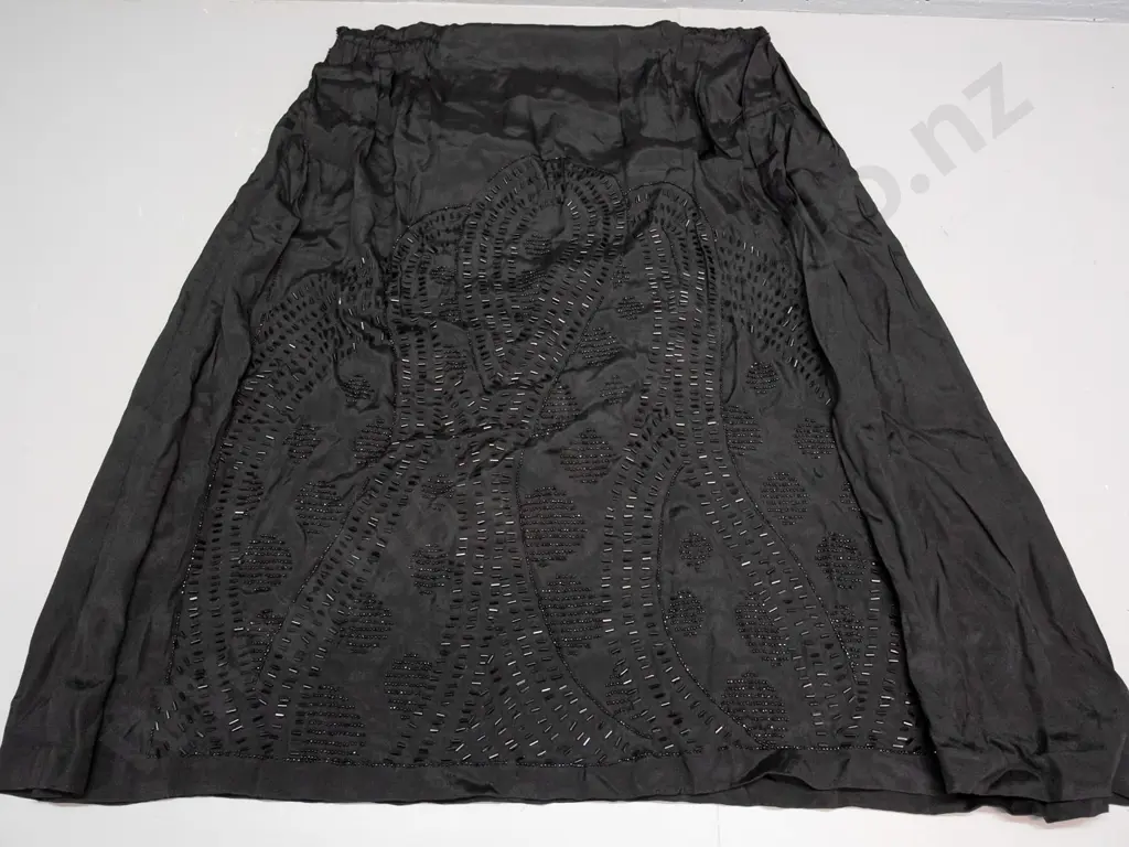 1920s vintage black beaded silk dress L-1250 Image 1++