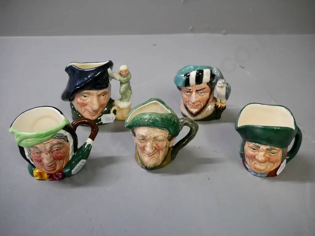5x Doulton toby jugs, small size. Largest H-80, D-90 Image 1++