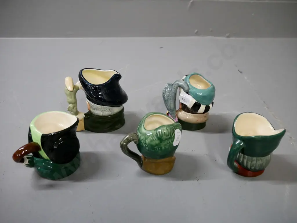 5x Doulton toby jugs, small size. Largest H-80, D-90 Image 1++