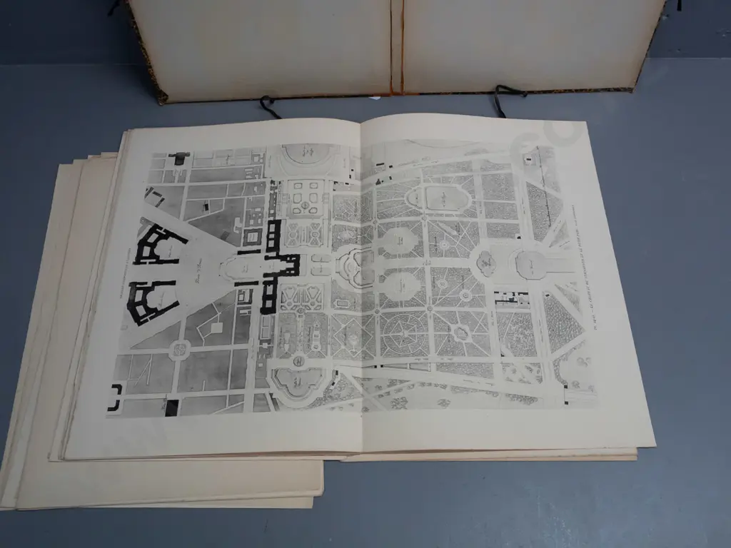 circa 1910 vintage large format folio - G. Gromort / August Vincent editor - architectural and garden plans of European Image 1++